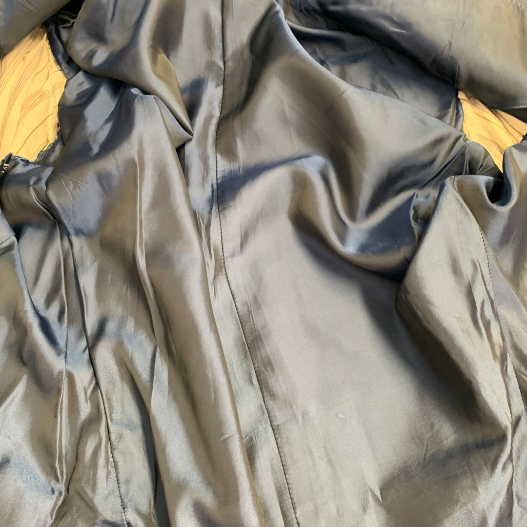 ERMENEGILDO ZEGNA Size 42 Regular Navy Blue Stripe Wool Notch Lapel Suit