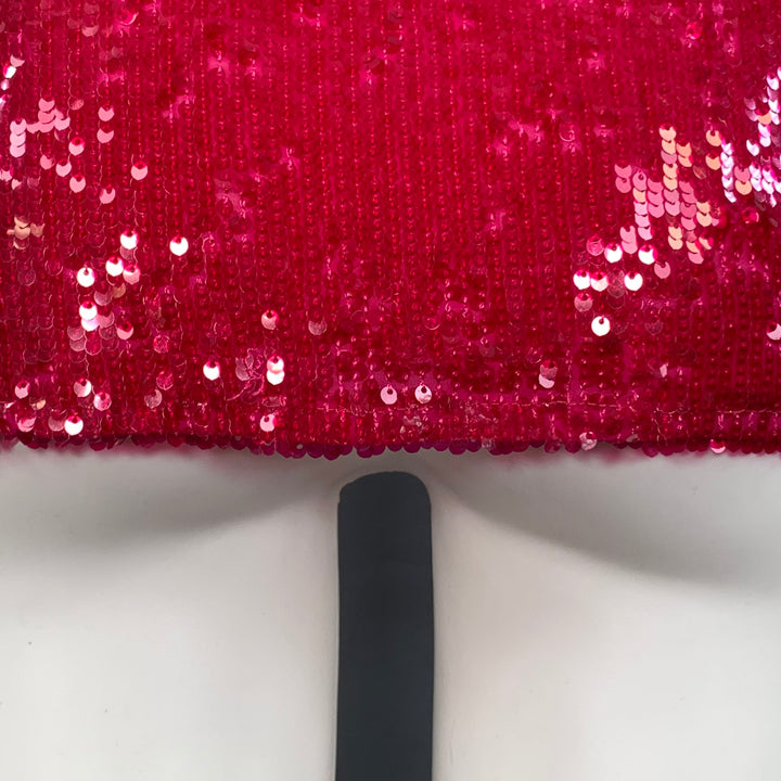 DRIES VAN NOTEN Size M Fuchsia Pink Sequined Viscose Hidden Buttons Long Sleeve Shirt