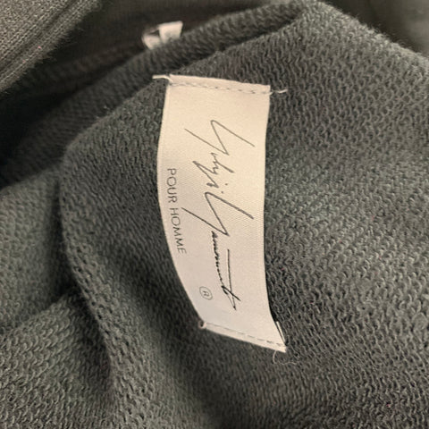 YOHJI YAMAMOTO x NEW ERA Size XL Black White Graphic Cotton Hoodie Sweatshirt