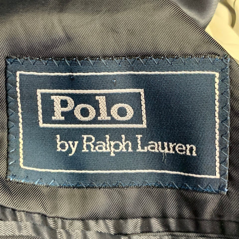 POLO by RALPH LAUREN Size L Regular Navy Grey Pinstripe Virgin Wool Suit