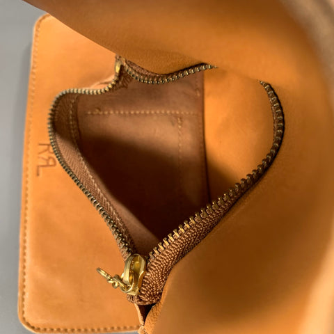 RRL by RALPH LAUREN Brown Contrast Stitch Leather Wallet