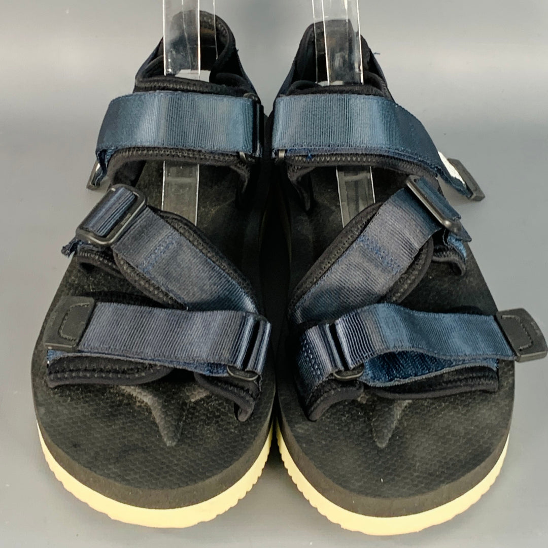 SUICOKE Size 8 KISSEE-Cab Black Navy Nylon Sandals