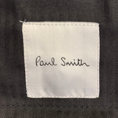 PAUL SMITH Size 38 Regular Green Wool Mohair Notch Lapel Suit