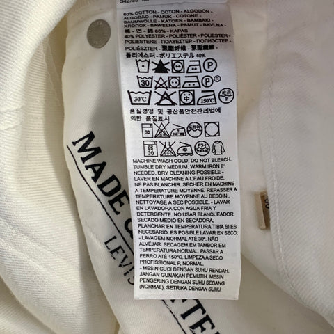 LEVI'S MADE & CRAFTED Size 32 White Twill Cotton Straight Slim Jeans