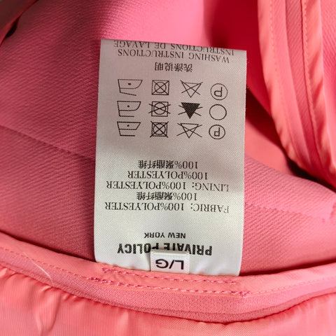 PRIVATE POLICY Size L Pink Polyester Cropped Cargo Jacket Blazer