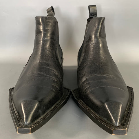 JOHN FLUEVOG Size 9.5 Black Leather Pointed Toe Boots