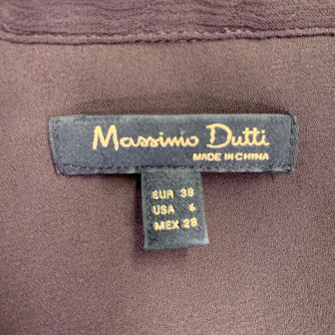 Robe longue manches longues transparente en viscose marron MASSIMO DUTTI taille S