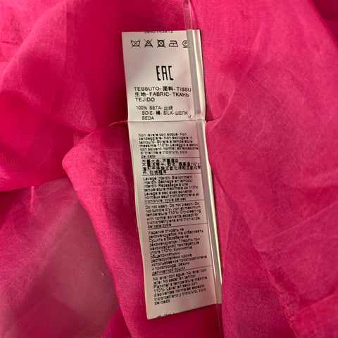 MSGM Size M Pink Silk Sheer Button Up Shirt