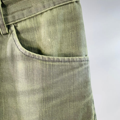 VERSUCHSKIND Size 33 Green Grey Cotton Blend Straight Zip Fly Jeans