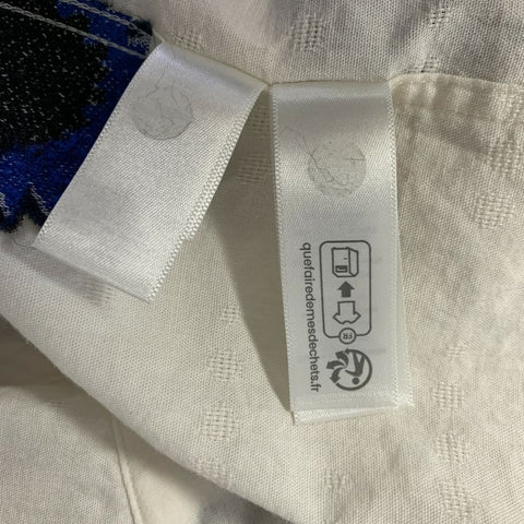 PS by PAUL SMITH Size M Cream Black & Blue Embroidery Short Sleeve Shirt