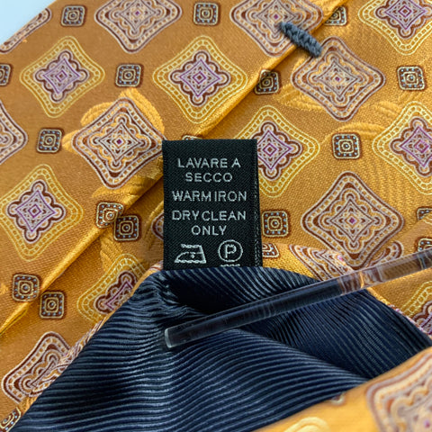 ERMENEGILDO ZEGNA  One Size Orange Rust Silk Tie