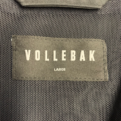 VOLLEBAK Size L Black Wool Blend Zip Up Jacket