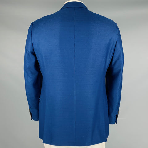 EMPORIO ARMANI Size 42 Blue Nailhead Wool Notch Lapel Sport Coat
