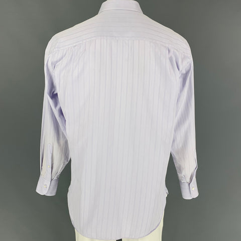 ERMENEGILDO ZEGNA Size L Lavender Purple Cotton Button Up Long Sleeve Shirt