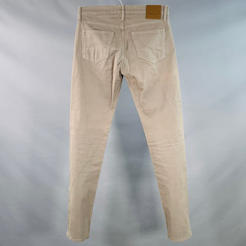 TOM FORD Size 30 Grey Slate Cotton Blend Twill Slim Straight Button Fly Jeans