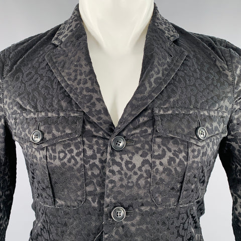 COMME des GARCONS 2014 Size S Black Jacquard Cotton Blend Jacket