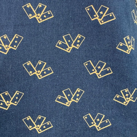 RRL by RALPH LAUREN Size XL Indigo Khaki Playing Cards Print Cotton Long Sleeve Shirt