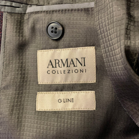 ARMANI COLLEZIONI Size 40 Purple Navy Heather Wool Notch Lapel Sport Coat