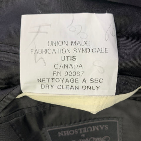 SAMUELSOHN Size 44 Black Wool Single Button Suit