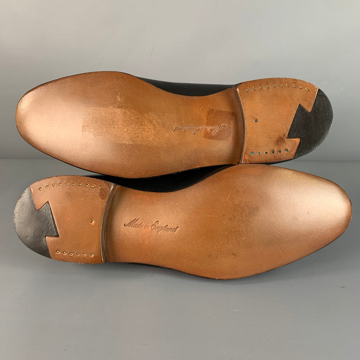PAUL STUART x GRENSON Size 7.5 Black Leather Bow Loafers