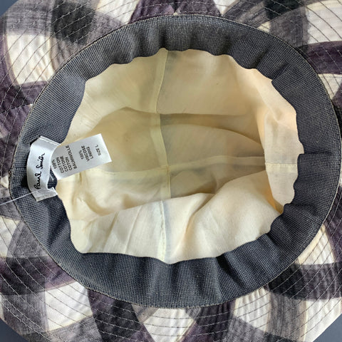 PAUL SMITH Size L Brown White Gingham Cotton Hats