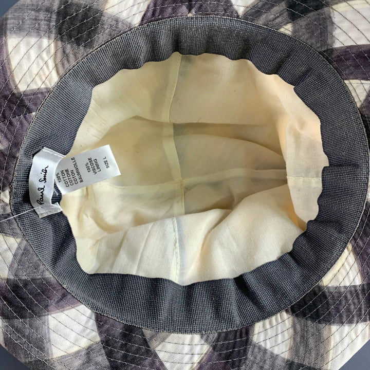 PAUL SMITH Size L Brown White Gingham Cotton Hats