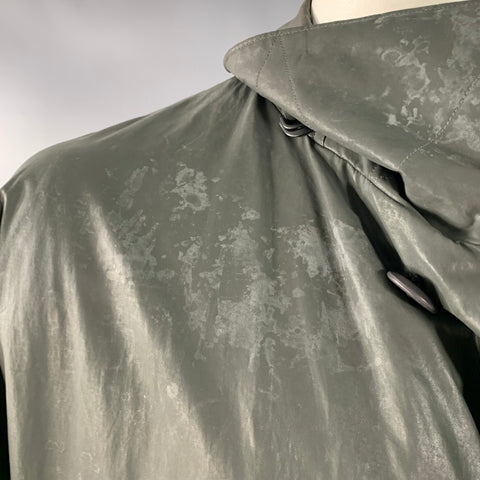 ISSEY MIYAKE Vintage Size XXL Green Charcoal Coated Cotton Insulated Coat