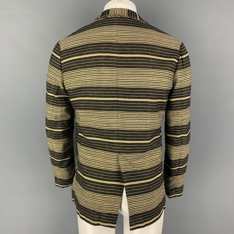 F.S.C. Size S Black Cream Stripe Cotton Notch Lapel Sport Coat
