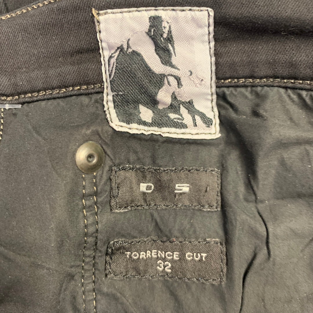 DRKSHDW Size 32 Torrence Cut Black Cotton Blend Button Fly Jeans