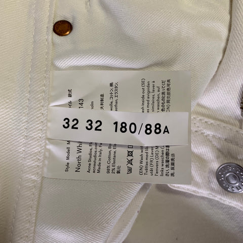 ACNE Size 32 Cream Cotton Blend Jeans
