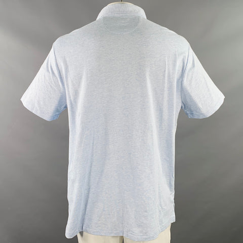 POLO by RALPH LAUREN Size XL Blue Cotton Linen One Pocket Polo