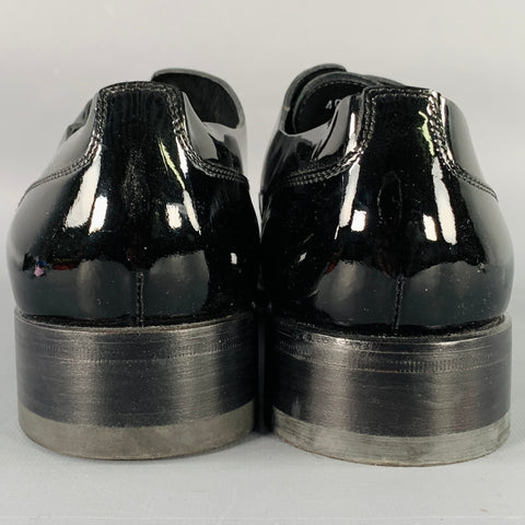 DSQUARED2 Size 7 Black Patent Leather Oxford Lace-Up Shoes