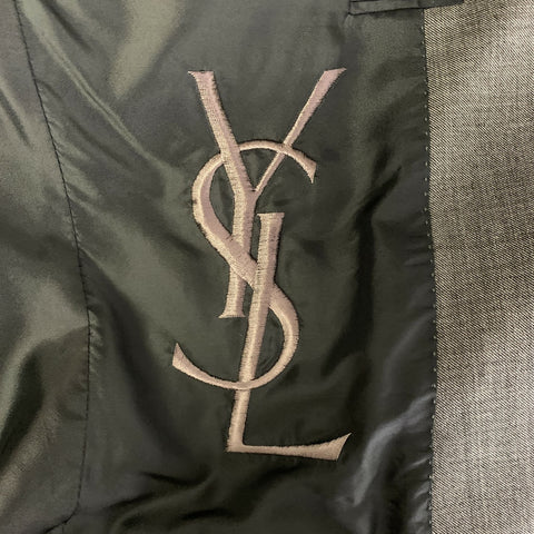 YVES SAINT LAURENT Size 40 Grey Wool Blazer Coat