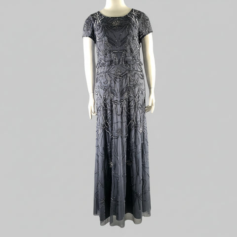 ADRIANNA PAPELL Size L Moonscape Floral Long Cocktail Dress