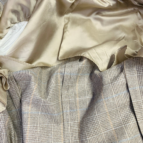 BRUNELLO CUCINELLI Size 38 Grey Taupe Plaid Wool Cashmere Notch Lapel Sport Coat