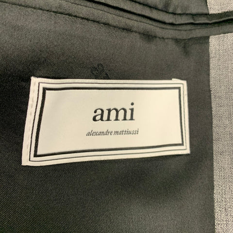 AMI Size 38 Grey Single Breasted Sport Coat