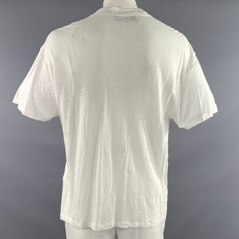 IRO Size L Cream See Through Linen Oversized T shirt