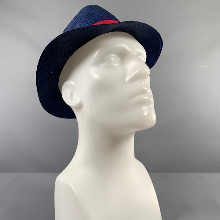 BORSALINO Size L Blue Red Woven Straw Hats