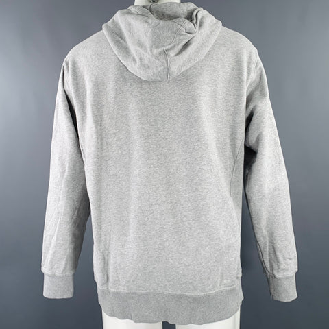 Sweat à capuche MAISON KITSUNE taille M, gris chiné, coton noir