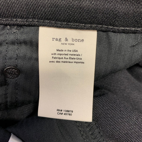 RAG & BONE Size 34 Black Heather Cotton Blend Button Up Jeans
