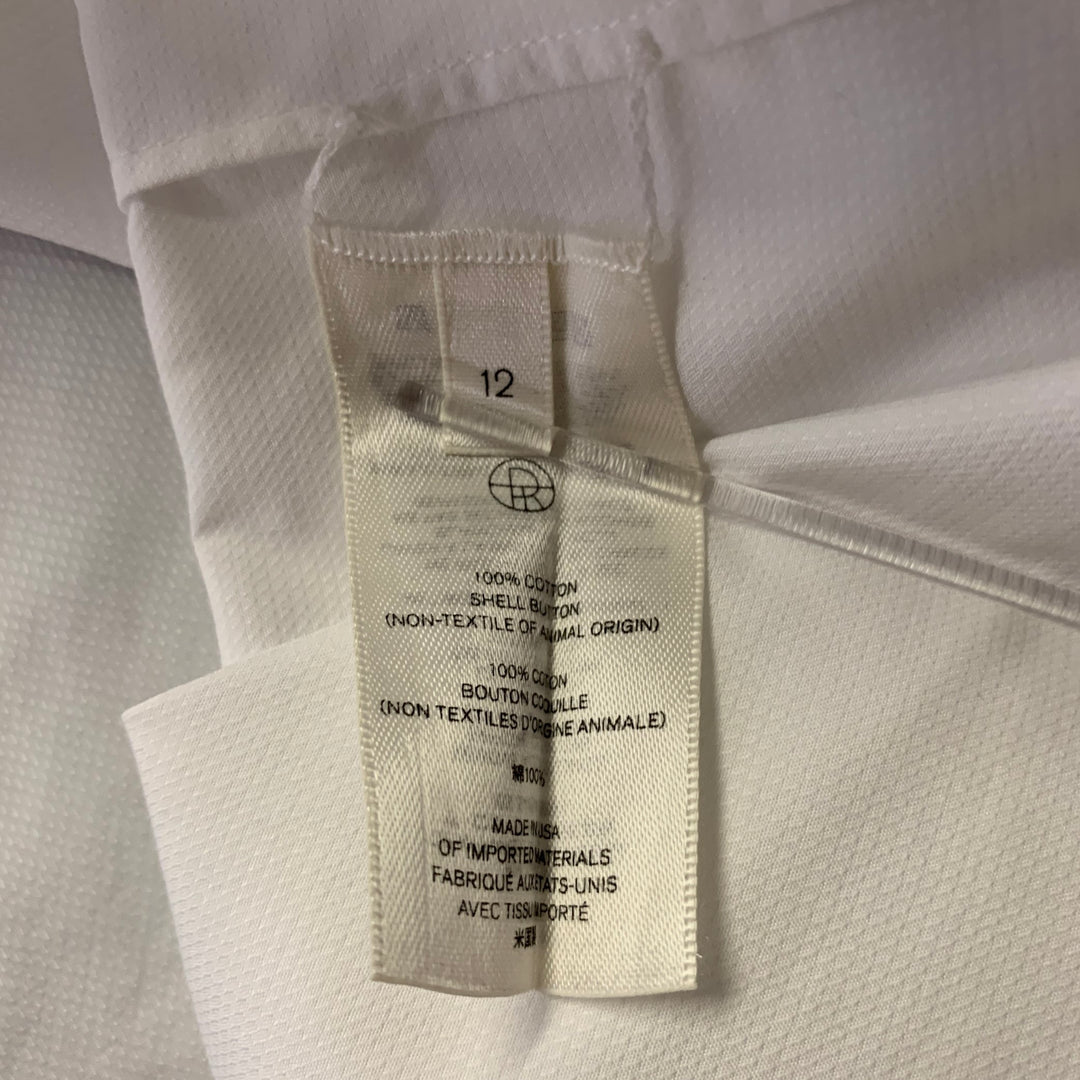 THE ROW Size 12 White Cotton Dress Shirt