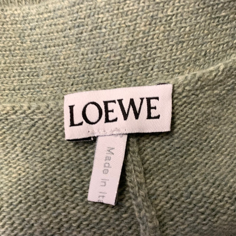 LOEWE Size M Green Sage Wool Blend Asymmetric Cardigan
