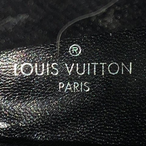 LOUIS VUITTON Size 9 Black Nylon Knit Monogram Chunky Heel Sock Boots