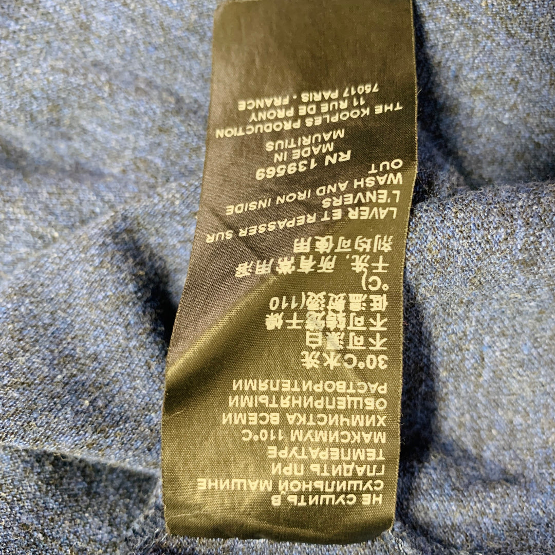 THE KOOPLES Size XL Blue Heather Cotton Short Sleeve Polo