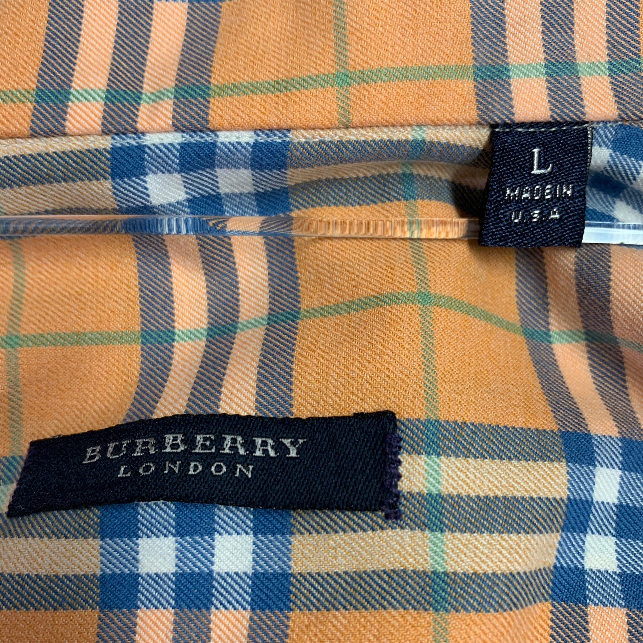 Burberry London Plaid outlet Long Sleeve Shirt Size L