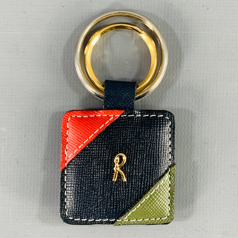 ROBERTA DI CAMERINO Saffiano Leather Double Ring Keyring