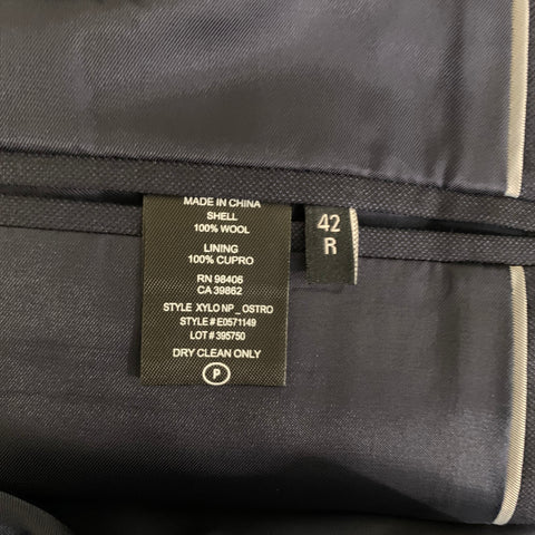 THEORY Chest Size 42 Navy Solid Wool Notch Lapel 36 35 Suit