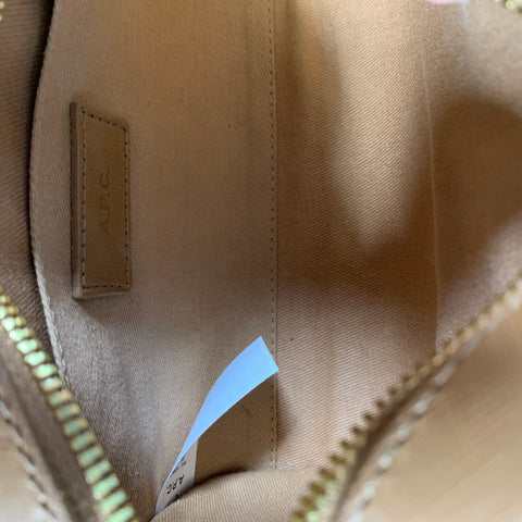 A.P.C. Beige Textured Leather Cross Body Handbag