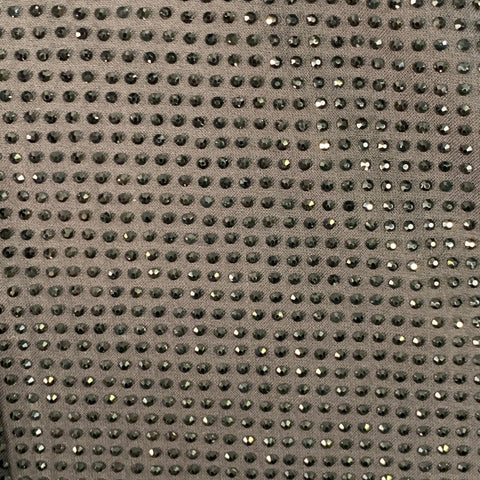 Chemise boutonnée noire en viscose ornée de perles à col étalé RETROFETE Taille S