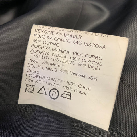 GOLDEN GOOSE Size S Black Herringbone Wool Mohair Peacoat Coat